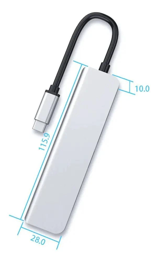 ADAPTADOR USB TIPO C 6 EN 1 PARA WINDOWS Y MACBOOK - 4