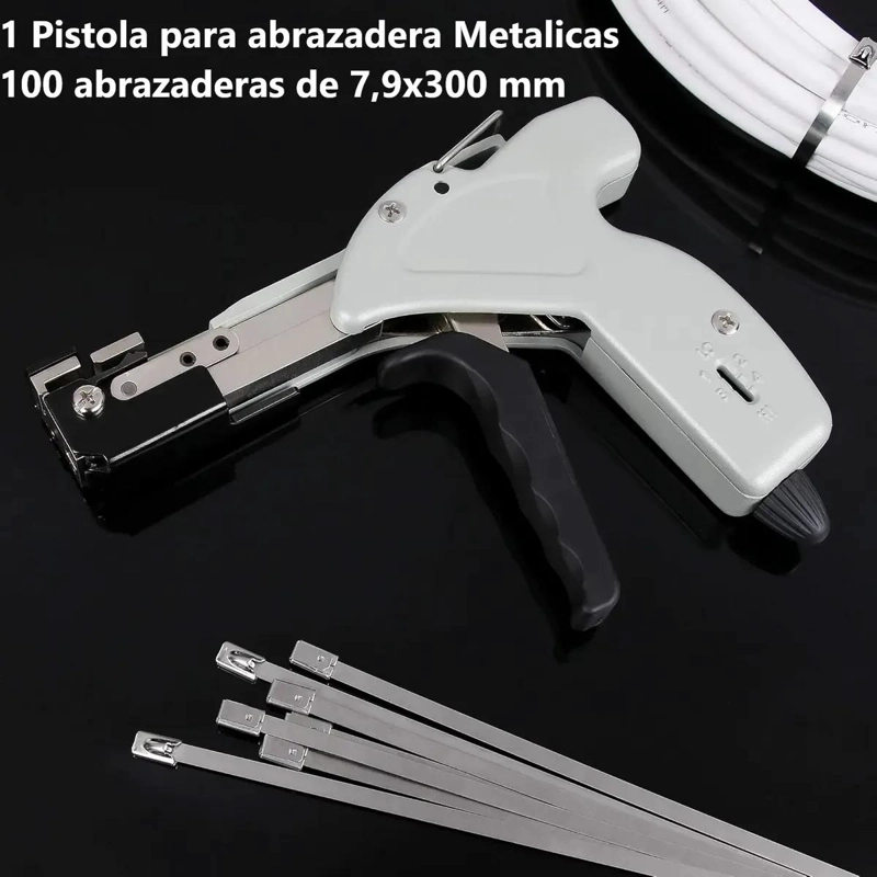 PISTOLA ALICATE PARA AMARRAS METALICAS CON 100 AMARRAS - 3