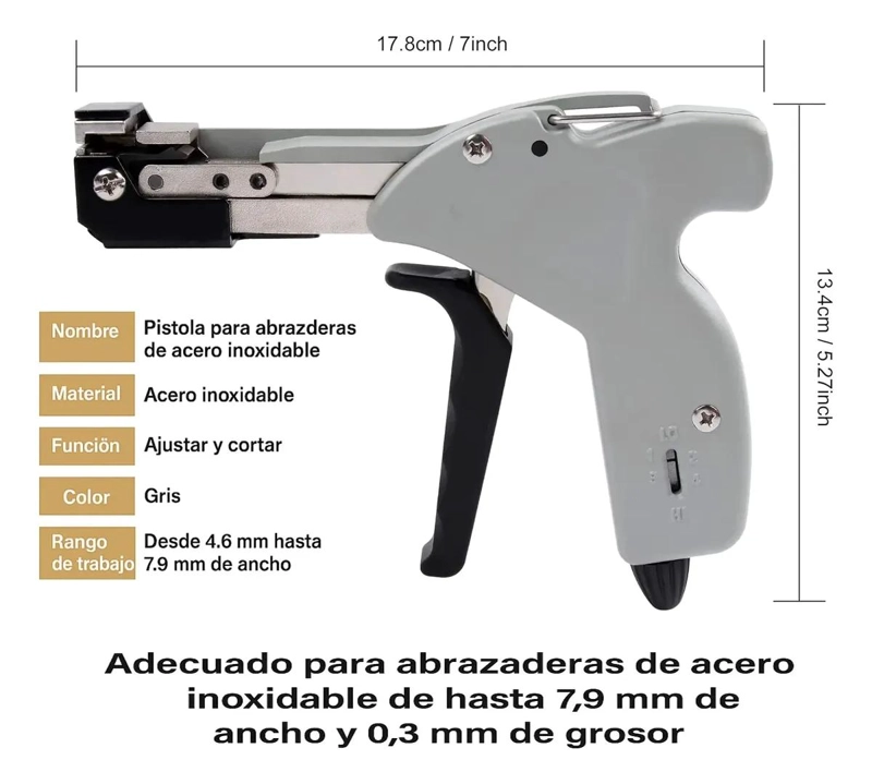 PISTOLA ALICATE PARA AMARRAS METALICAS CON 100 AMARRAS - 4