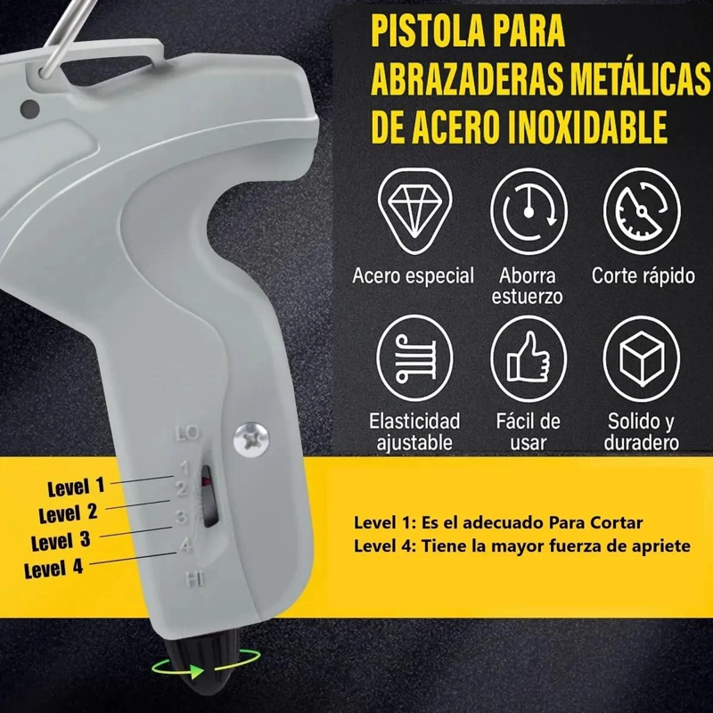 PISTOLA ALICATE PARA AMARRAS METALICAS CON 100 AMARRAS - 5