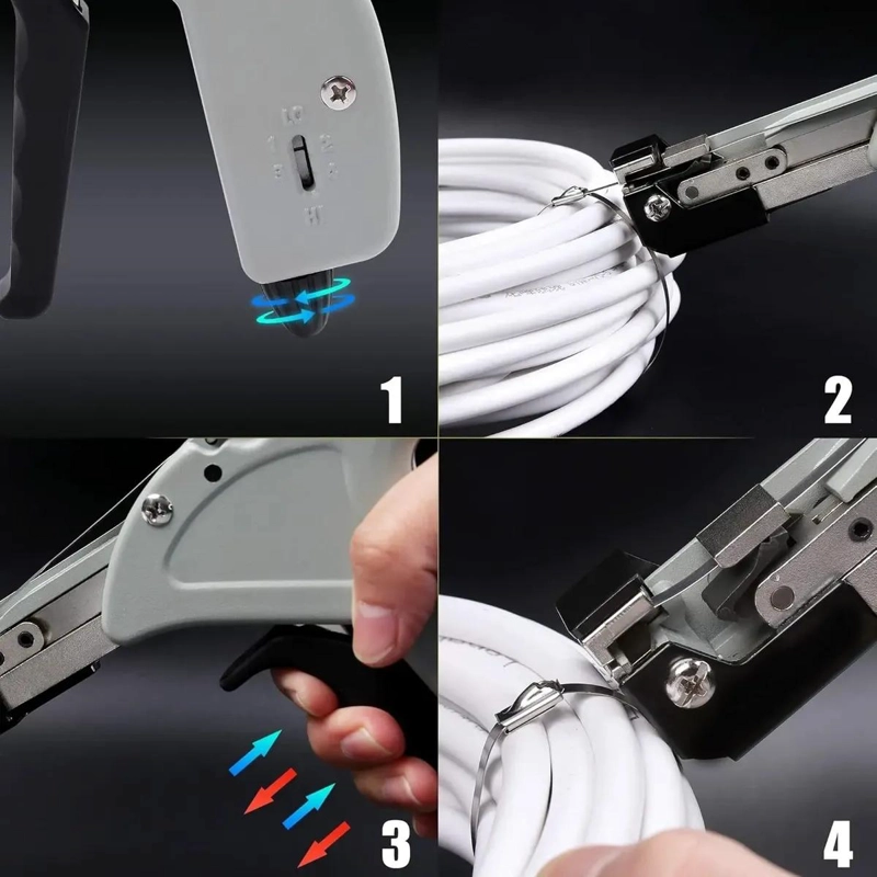 PISTOLA ALICATE PARA AMARRAS METALICAS CON 100 AMARRAS - 7