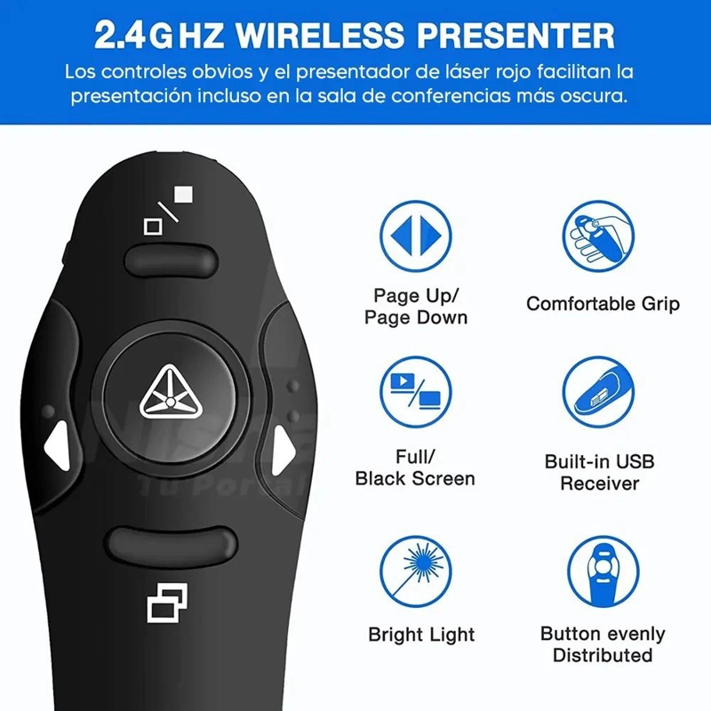 CLICKER INALAMBRICO PARA PRESENTACIONES CON PUNTERO LASER - 2