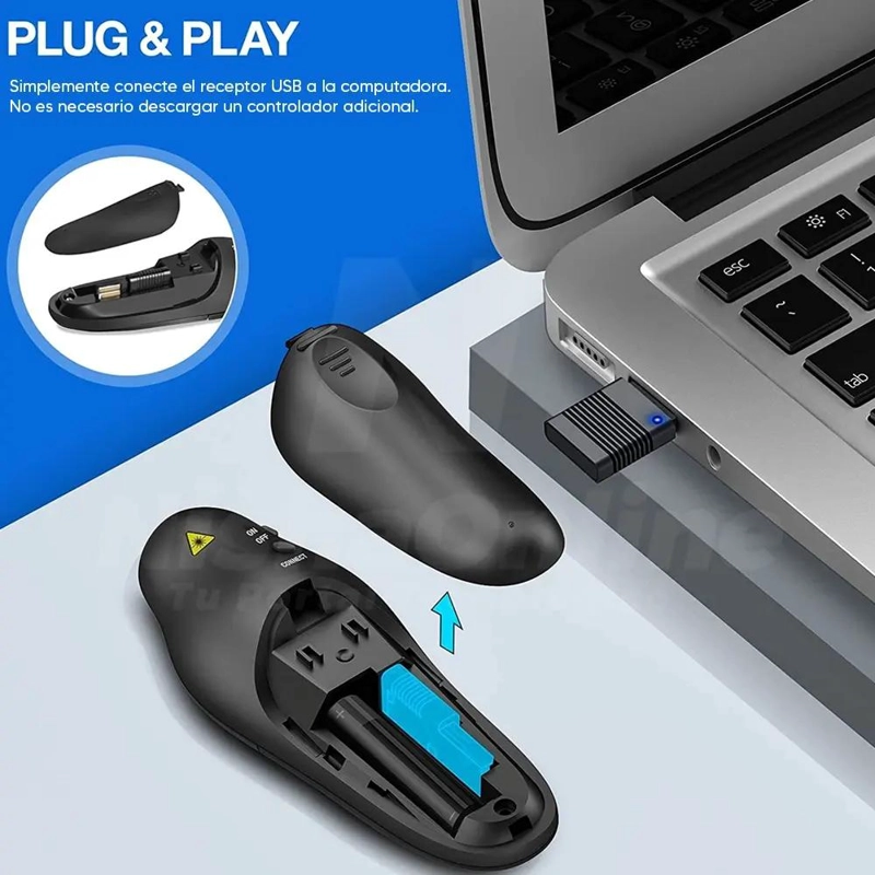 CLICKER INALAMBRICO PARA PRESENTACIONES CON PUNTERO LASER - 3