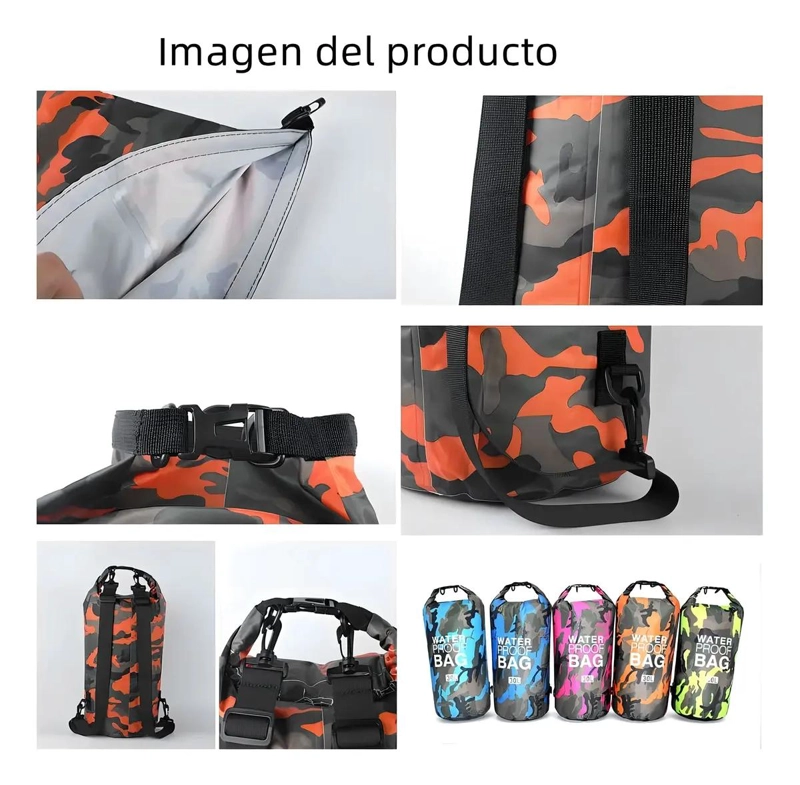 MOCHILA IMPERMEABLE ULTRALIGERA 15 LITROS PARA ACTIVIDADES AL AIRE LIBRE - 3