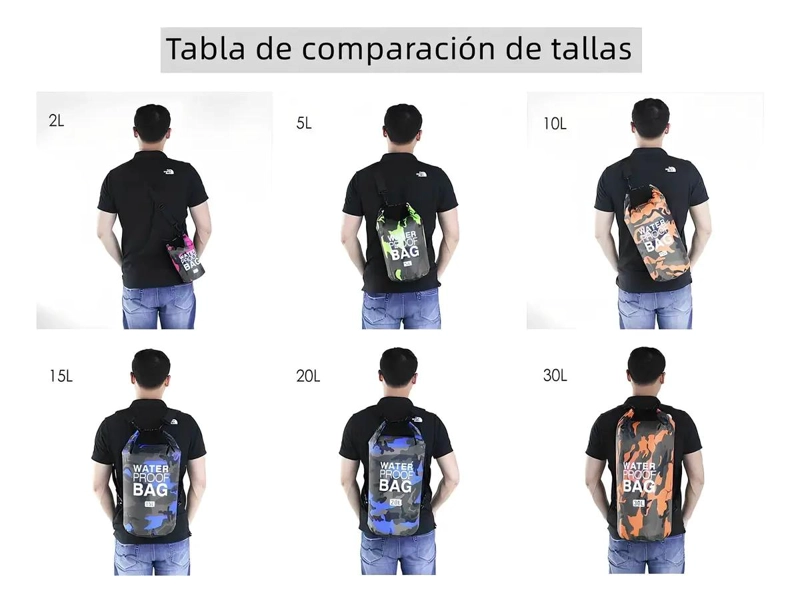 MOCHILA IMPERMEABLE ULTRALIGERA 15 LITROS PARA ACTIVIDADES AL AIRE LIBRE - 4