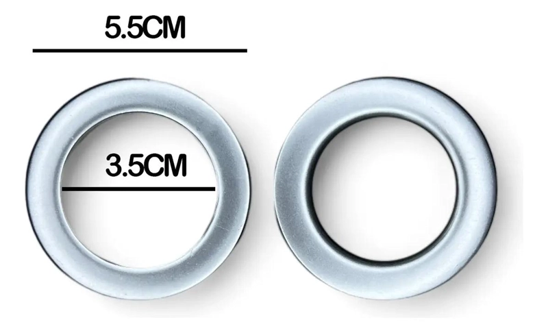 PACK DE 100 ARGOLLAS DE 3.5CM PARA CORTINAS DE PLASTICO - 2