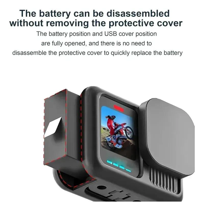 FUNDA DE SILICONA PROTECTORA PARA CAMARA DE ACCION GOPRO HERO 13 Y ANALOGOS - 4