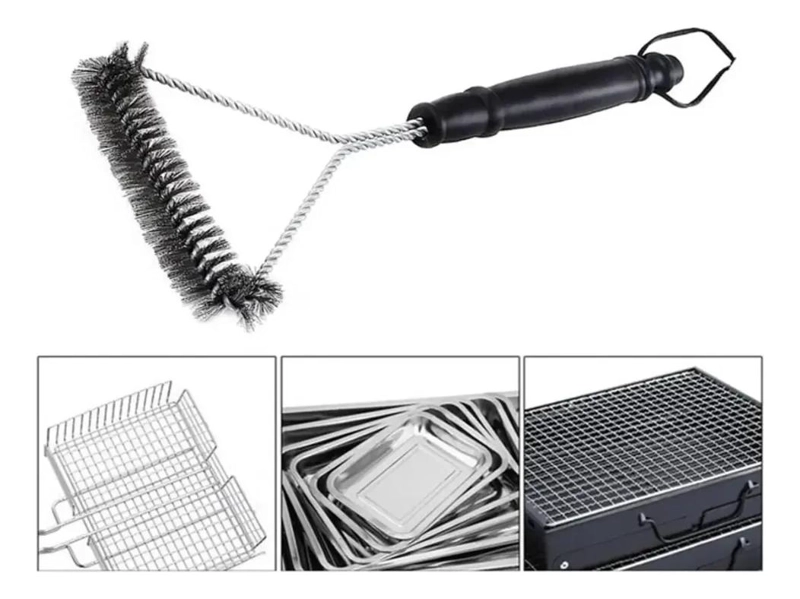 CEPILLO TRIANGULAR DE ACERO INOXIDABLE PARA PARRILLA - 9