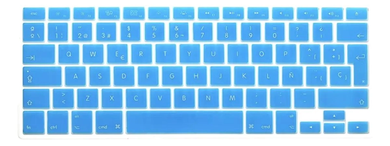 PROTECTOR DE TECLADO PARA MACBOOK PRO Y AIR EN COLOR CELESTE - 2