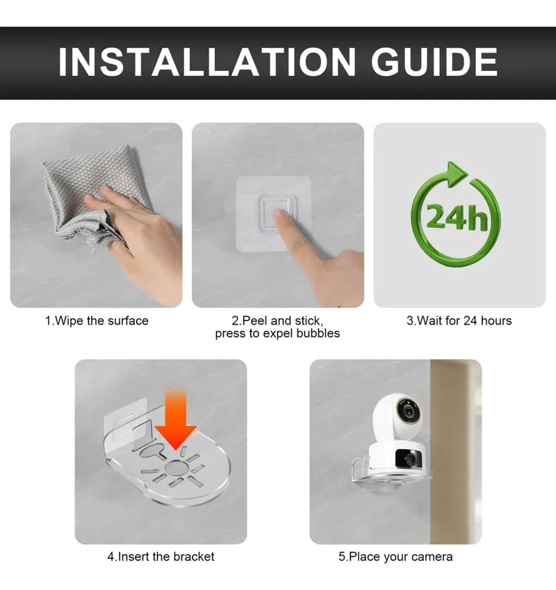 SOPORTE ADHESIVO PARA CAMARA DE SEGURIDAD Y MONITOR - 5
