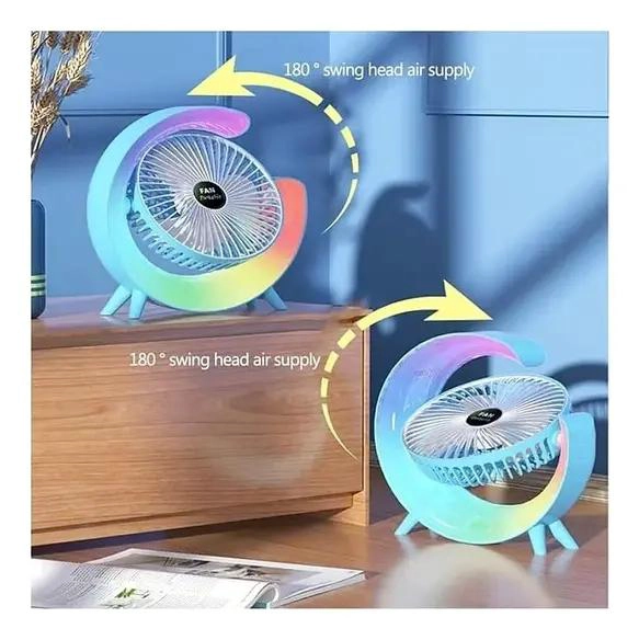 VENTILADOR PORTATIL MULTICOLOR CON LUCES LED Y USB - 2