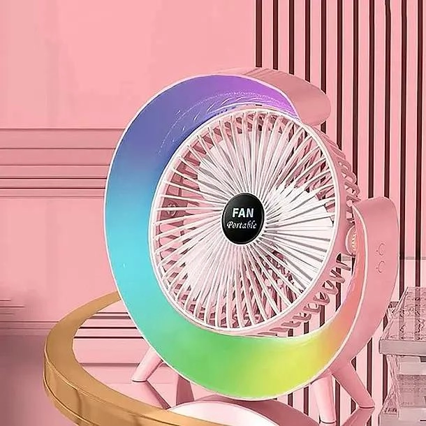 VENTILADOR PORTATIL MULTICOLOR CON LUCES LED Y USB - 3