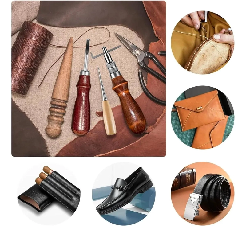 KIT DE 19 PIEZAS PARA TRABAJOS EN CUERO Y PIEL - 2