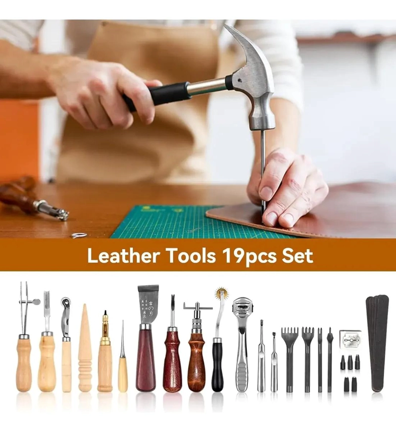 KIT DE 19 PIEZAS PARA TRABAJOS EN CUERO Y PIEL - 4