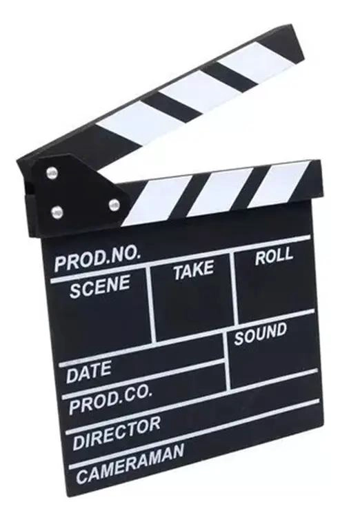 CLAQUETA PIZARRA CINE COLOR NEGRO PARA RODAJE ESCENA 30X27CM - 1