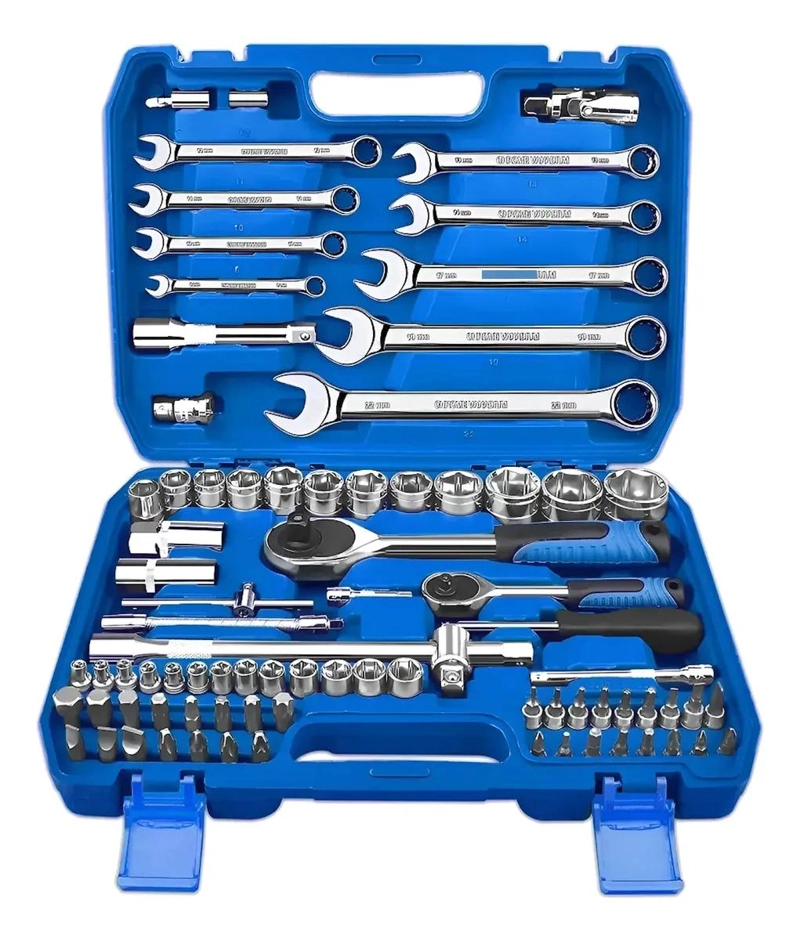 KIT DE HERRAMIENTAS 82 PIEZAS EN MALETIN AZUL - 1
