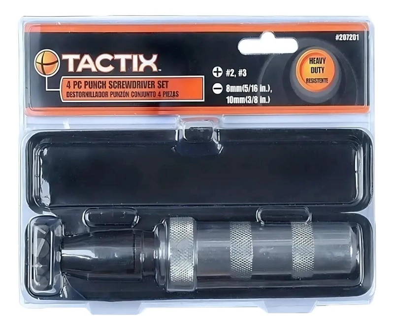 DESTORNILLADOR DE IMPACTO CON 4 PUNTAS INTERCAMBIABLES Y ESTUCHE - 2