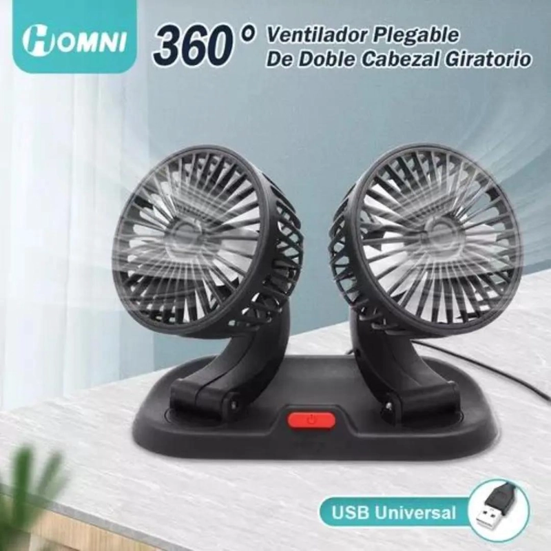 VENTILADOR USB DOBLE CABEZAL GIRATORIO Y PLEGABLE - 7