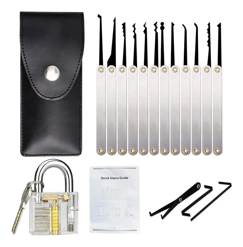 KIT DE GANZUAS Y CANDADO TRANSPARENTE PARA APRENDIZAJE - 1