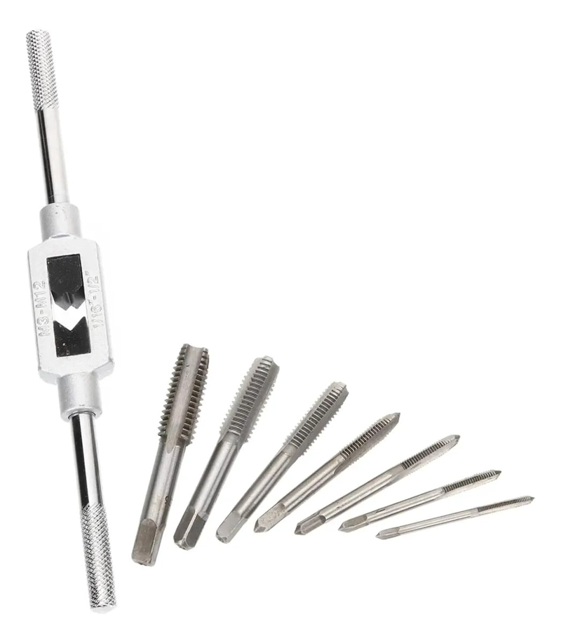 SET DE TERRAJAS MACHO 8 PIEZAS PARA ROSCAS DE ACERO - 1