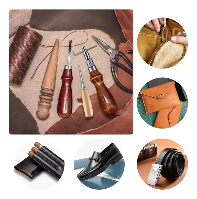 KIT DE 19 PIEZAS PARA TRABAJOS EN CUERO Y PIEL - 2