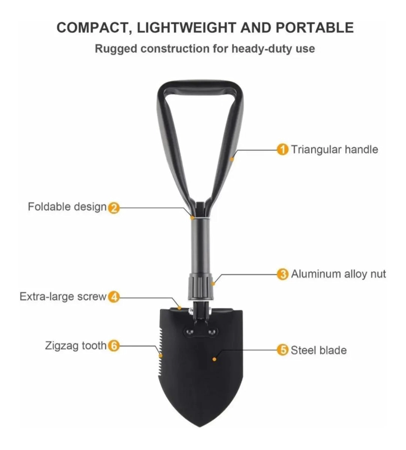 PALA PLEGABLE MULTIFUNCIONAL PARA CAMPING Y AVENTURA - 3