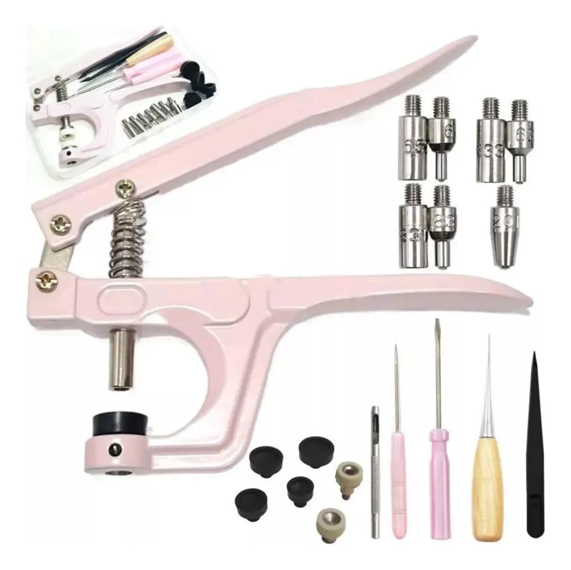 REMACHADORA DE BOTONES METALICOS CON MOLDES Y HERRAMIENTAS - 1