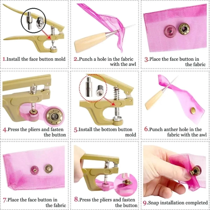 REMACHADORA DE BOTONES METALICOS CON MOLDES Y HERRAMIENTAS - 5