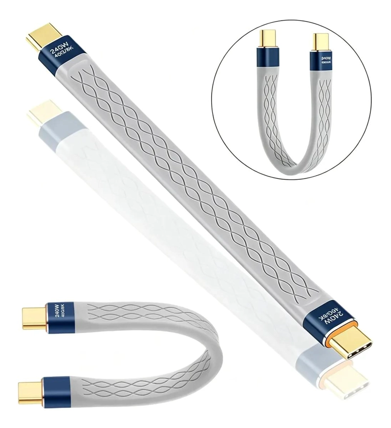 CABLE USB4 CORTO TIPO C 240W 40GBPS PARA TRANSFERENCIA RAPIDA - 1