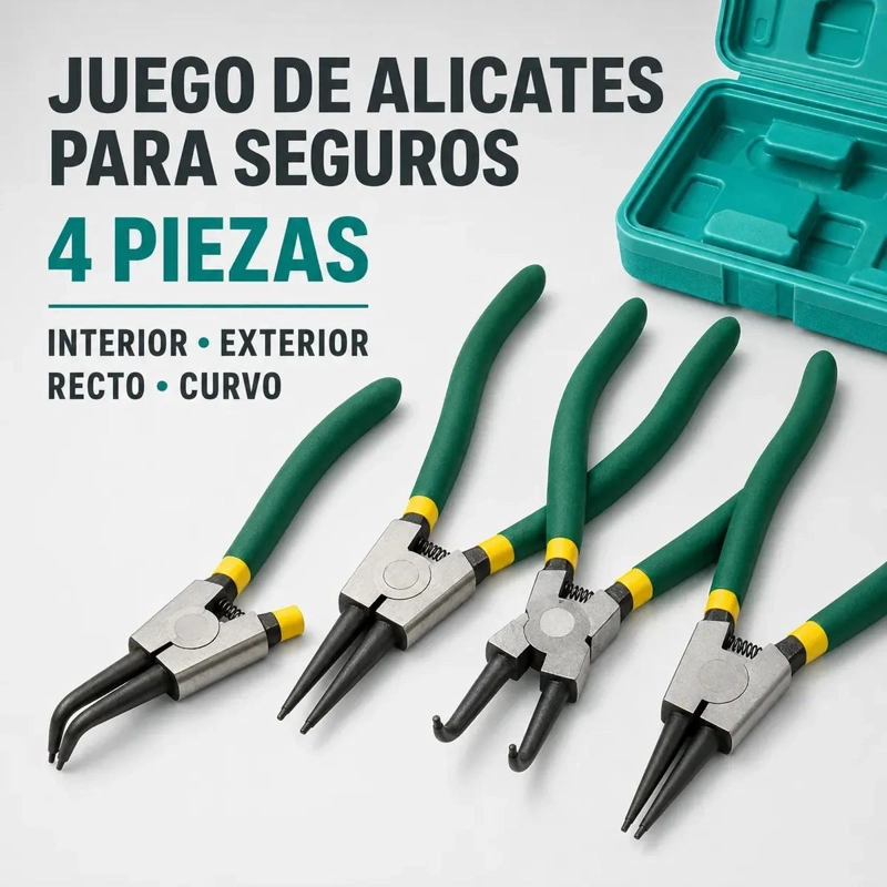 JUEGO DE ALICATES PARA ANILLOS DE SEGURIDAD 4 PIEZAS - 4