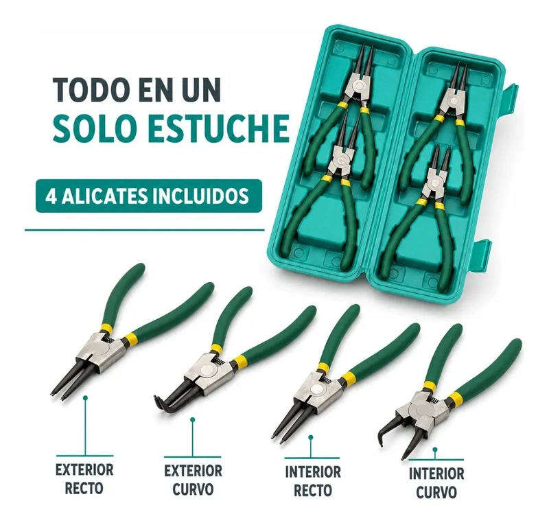 JUEGO DE ALICATES PARA ANILLOS DE SEGURIDAD 4 PIEZAS - 8