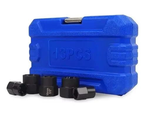 JUEGO DE DADOS EXTRACTORES PARA PERNOS Y TUERCAS DE 13 PIEZAS - 9