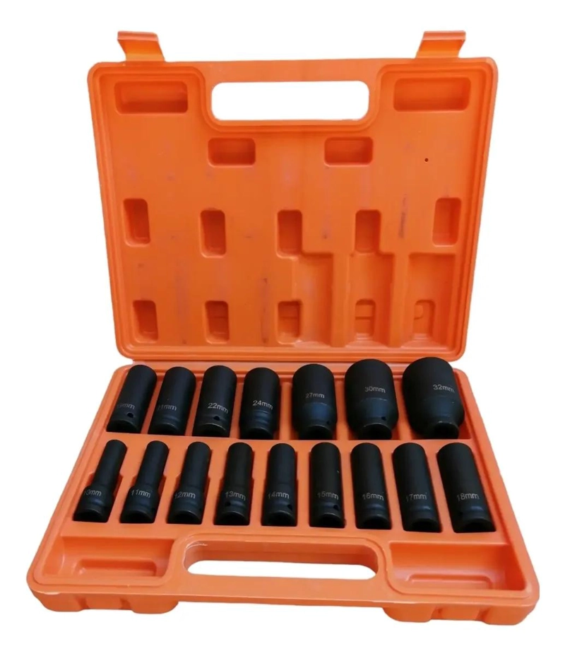 JUEGO DE DADOS DE IMPACTO 16 PIEZAS 1/2 PULGADA 10 A 32 MM - 1