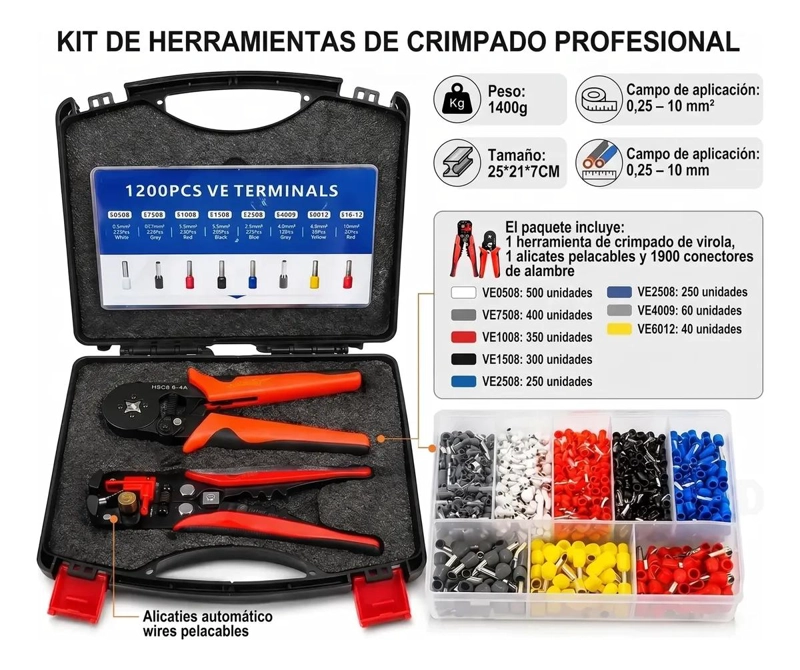 ALICATE CRIMPADOR PARA TERMINAL 44.45 CM - 2