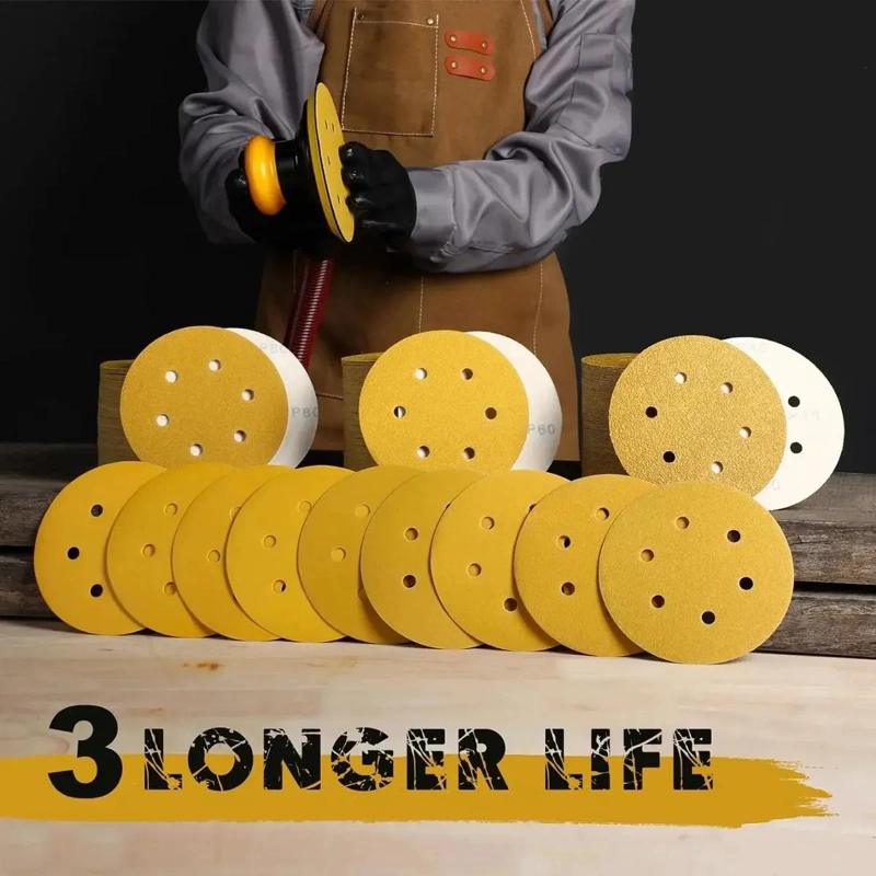 SET DE 10 DISCOS DE LIJA 225MM GRANO 120 PARA LIJADORAS - 5