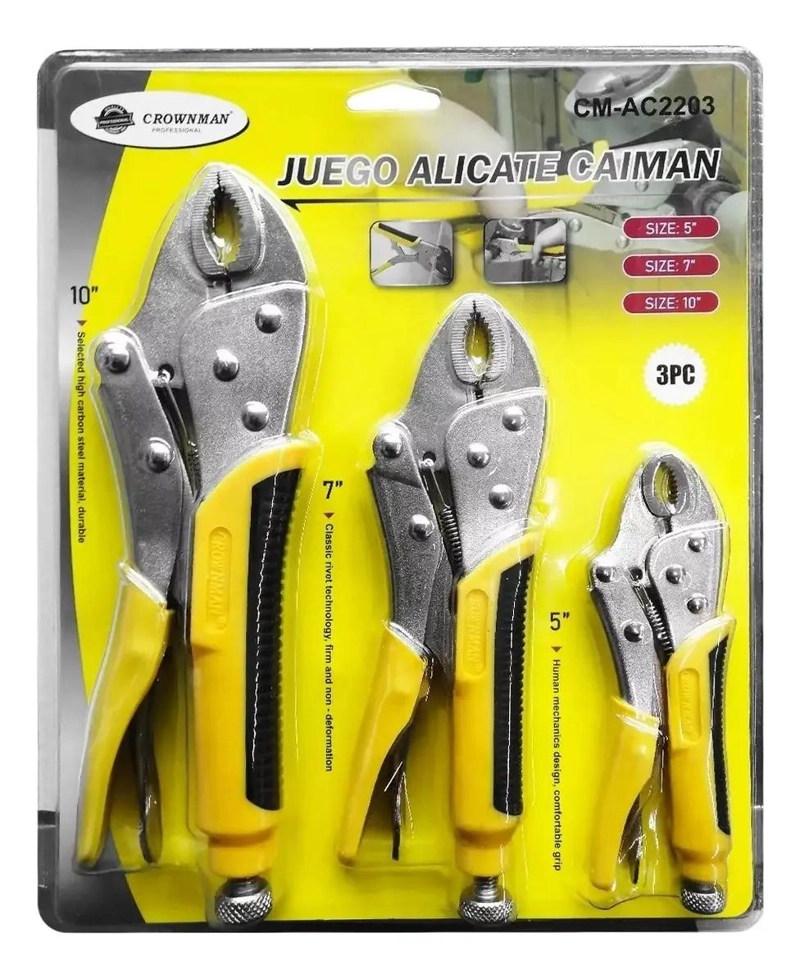 SET DE ALICATES CAIMAN 5, 7 Y 10 PULGADAS - 2