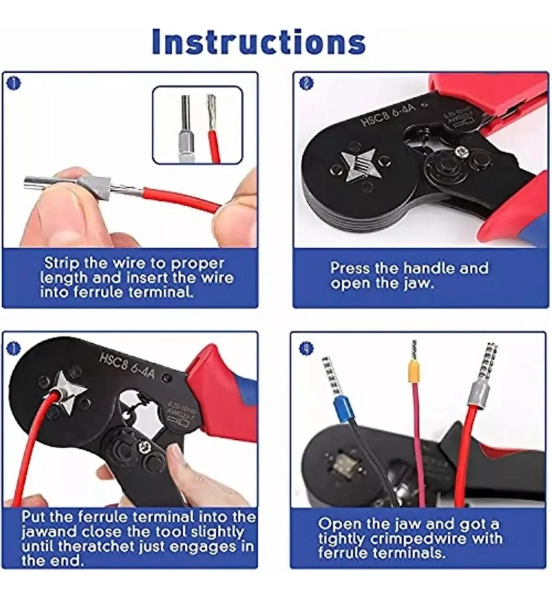 KIT DE CRIMPADO CON ALICATE Y 1250 TERMINALES DE CONEXION - 4