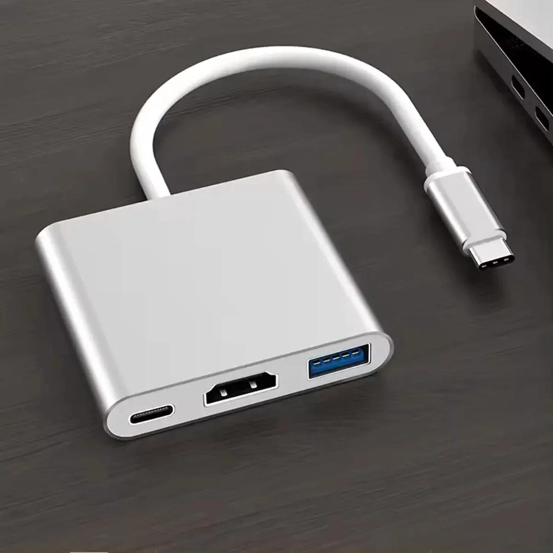 HUB ADAPTADOR USB TIPO C 3 EN 1 HDMI Y USB 3.0 - 4