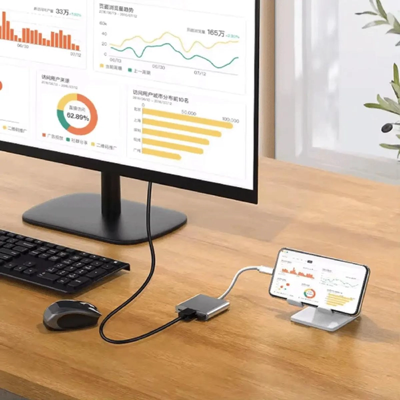HUB ADAPTADOR USB TIPO C 3 EN 1 HDMI Y USB 3.0 - 6