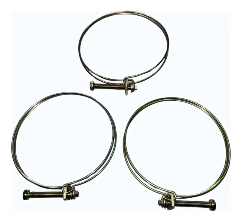 PACK DE 3 ABRAZADERAS DE ACERO INOXIDABLE PARA MANGUERAS 4 PULGADAS - 1