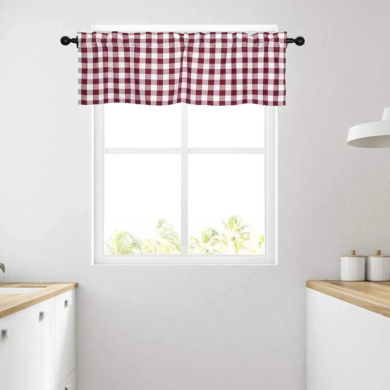 CENEFA DE CORTINA CHECK FARMHOUSE 4 PIEZAS 58X16 PULGADAS - 5
