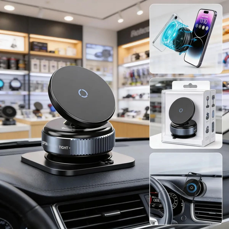 SOPORTE MAGNE TICO 360° PARA CELULAR EN AUTO - 10