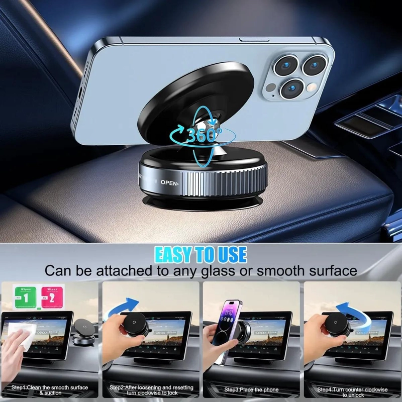 SOPORTE MAGNE TICO 360° PARA CELULAR EN AUTO - 3