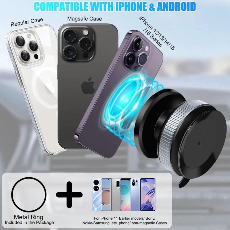 SOPORTE MAGNE TICO 360° PARA CELULAR EN AUTO - 7