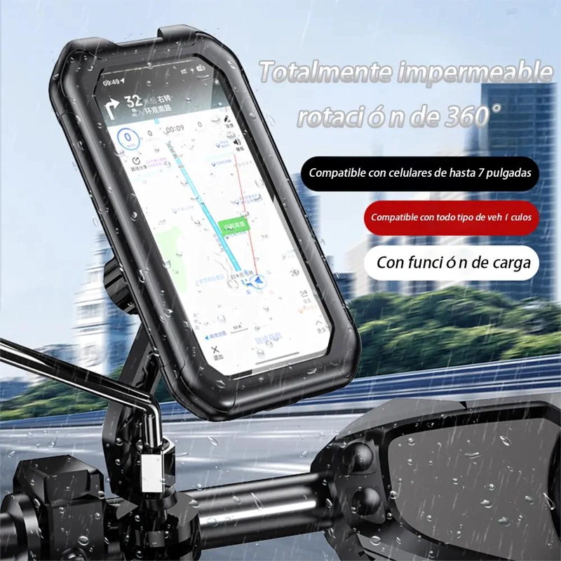 SOPORTE CELULAR IMPERMEABLE 360° PARA BICICLETA Y MOTO - 4