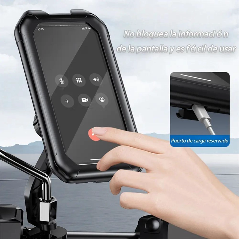 SOPORTE CELULAR IMPERMEABLE 360° PARA BICICLETA Y MOTO - 5