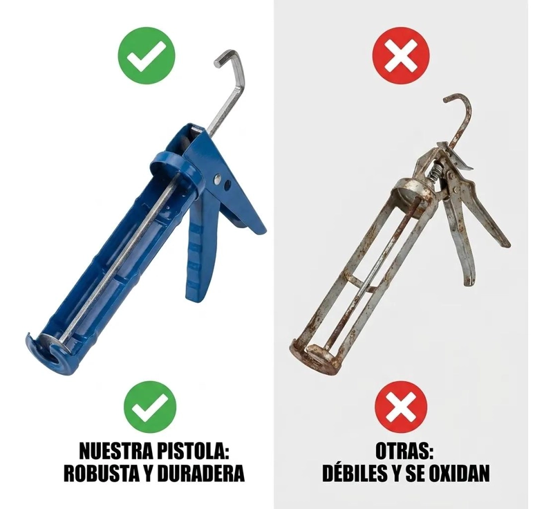 PACK DE 4 PISTOLAS CALAFATERAS MANUALES PARA SILICONA DE 22CM - 6