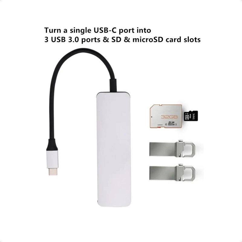 ADAPTADOR HUB USB TIPO C MULTIFUNCIONAL 5 PUERTOS - 2