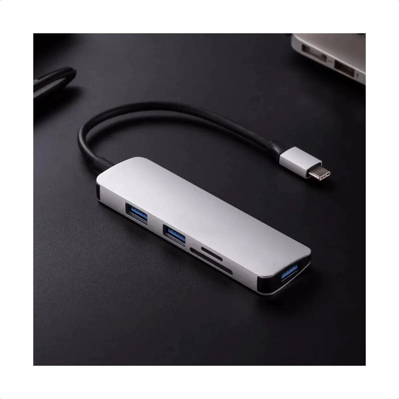 ADAPTADOR HUB USB TIPO C MULTIFUNCIONAL 5 PUERTOS - 5