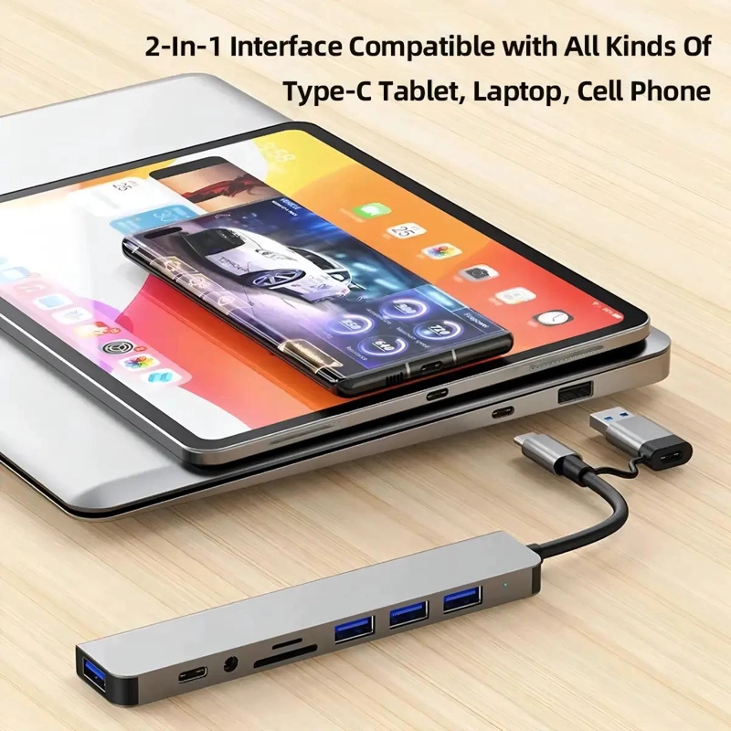 ADAPTADOR HUB TIPO C 8 EN 1 PARA CONECTAR DISPOSITIVOS - 3